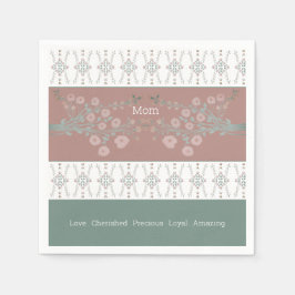 Rose Aquamarin und rosa Serviette
