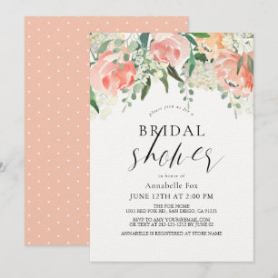 Rose Aquarell Blumenmuster Brautparty Einladung