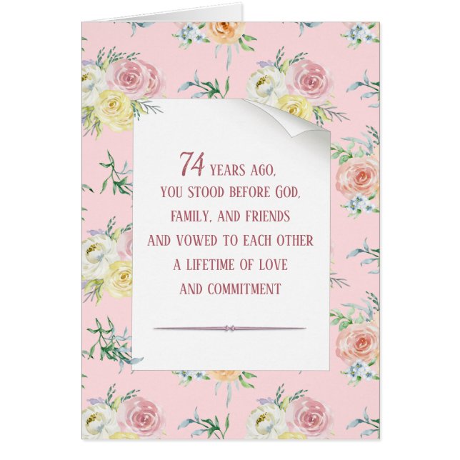 Rose aquarelle 74e anniversaire (Devant)