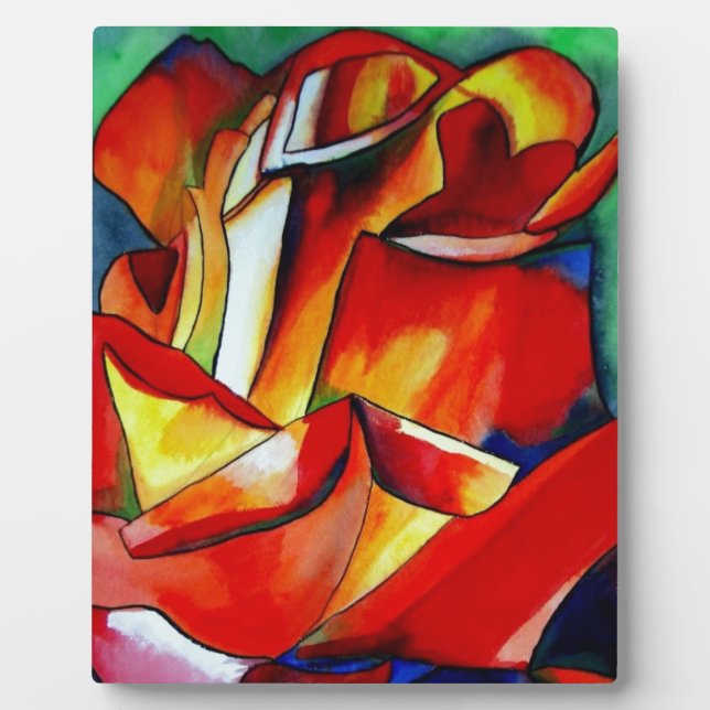 Rose Aquarellkunst Fotoplatte (Vorderseite)