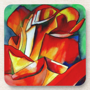 Rose Aquarellkunst Getränkeuntersetzer