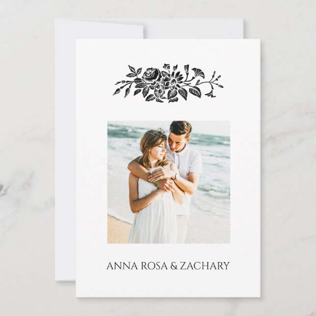 *~* Rose AR6 Viktorianisches QR FOTO UAWG Wedding Einladung (Vorderseite)
