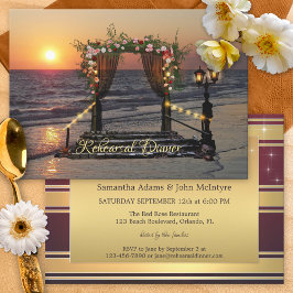 Rose Arbor Beach Hochzeit Probe Dinner Einladung