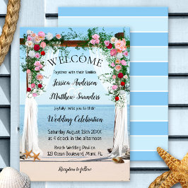 Rose Arbor Beach Wedding Invitation