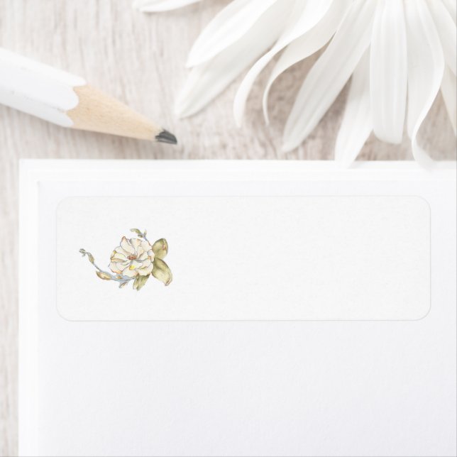 Rose arbuste (bleu) sur une étiquette d'adresse de (En situation)