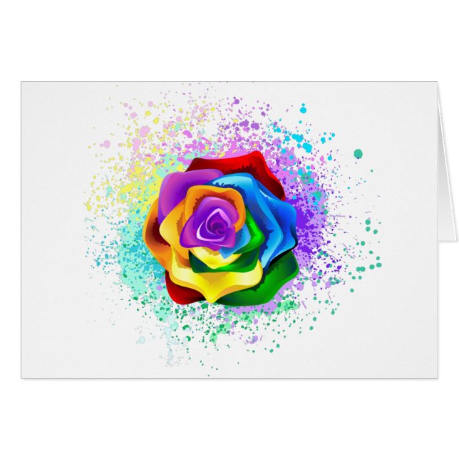 Rose arc-en-ciel coloré (Devant horizontal)