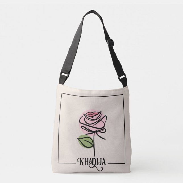 Rose Art Crossbody Bag Tragetaschen Mit Langen Trägern (Vorderseite)