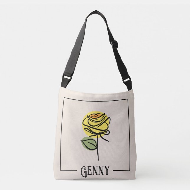 Rose Art Crossbody Bag Tragetaschen Mit Langen Trägern (Vorderseite)