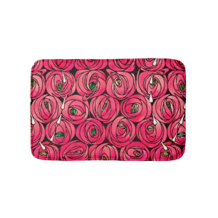 Rose Art Nouveau Rennie Macintosh Grafik Badematte