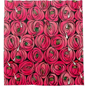 Rose Art Nouveau Rennie Macintosh Grafik Duschvorhang