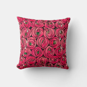 Rose Art Nouveau Rennie Macintosh Grafik Kissen