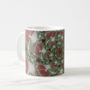Rose Art Wrap des Roten und Grünen Fraktals Kaffeetasse