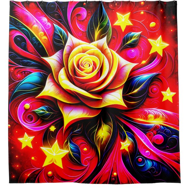 Rose Artwork Duschvorhang (Vorderseite)