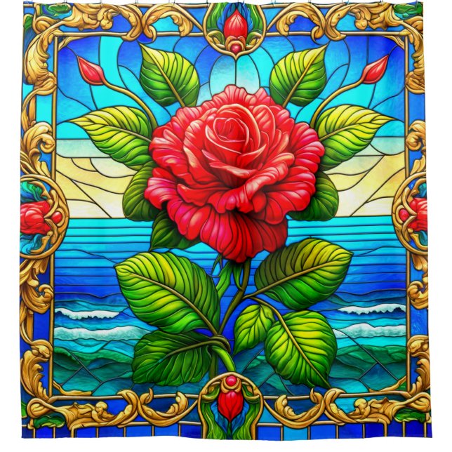 Rose Artwork Duschvorhang (Vorderseite)