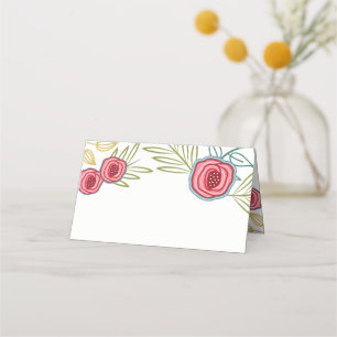 Rose auf dem Lande Hochzeitstag geklappte Platzkar Platzkarte