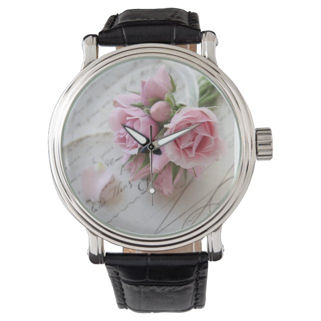 Rose auf der Seitenuhr des 18. Jahrhunderts Armbanduhr (Vorderseite)