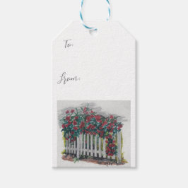 Rose auf einem Zaun-Geschenkmarke Geschenkanhänger