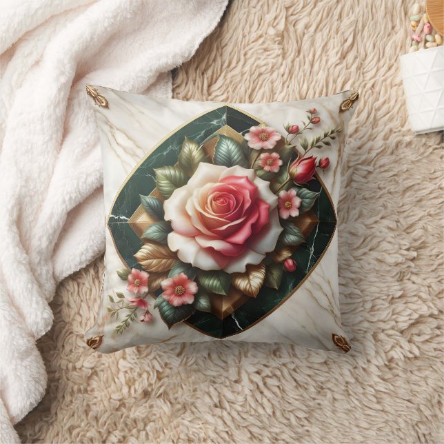 Rose auf eleganten Marmor Kissen (Decke)