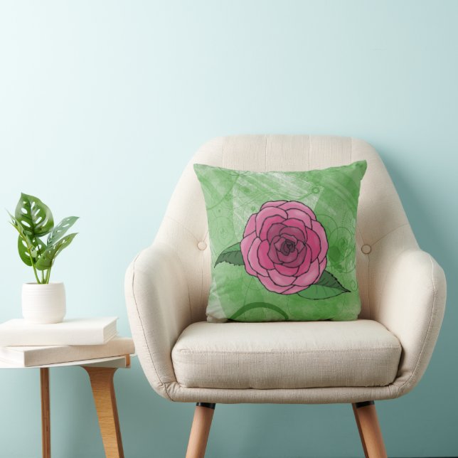 Rose auf grünem Kissen (Stuhl )