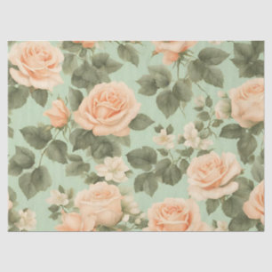 Rose auf hellgrünem Hintergrund zeichnen Seidenpapier