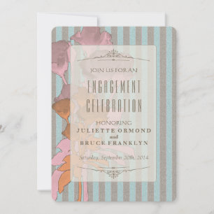 Rose auf Leinen - Verlobung Celebration Card Einladung