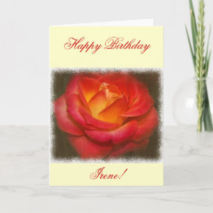 Rose auf Pergament Geburtstag Karte