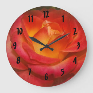 Rose auf Pergament Große Wanduhr