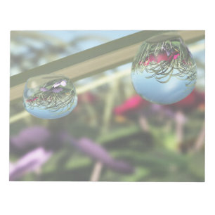 Rose auf Raindrops Notepad Notizblock
