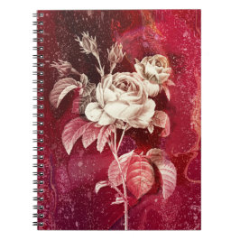 ROSE auf rotem Hintergrund Notizblock
