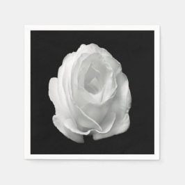Rose auf schwarzem Hintergrund Serviette