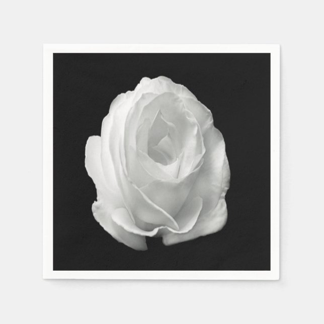 Rose auf schwarzem Hintergrund Serviette (Vorderseite)