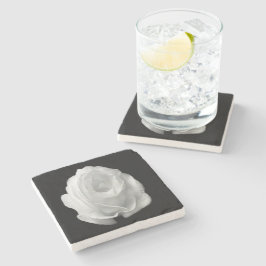 Rose auf schwarzem Hintergrund Steinuntersetzer