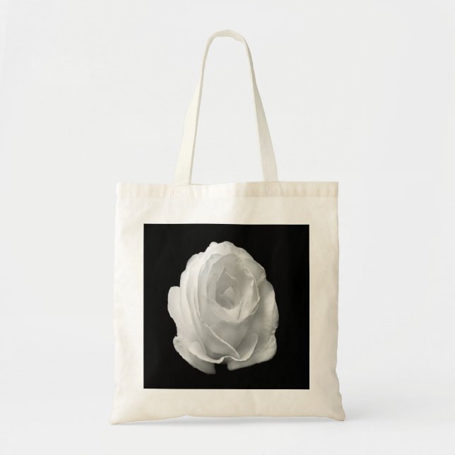 Rose auf schwarzem Hintergrund Tragetasche (Vorne)