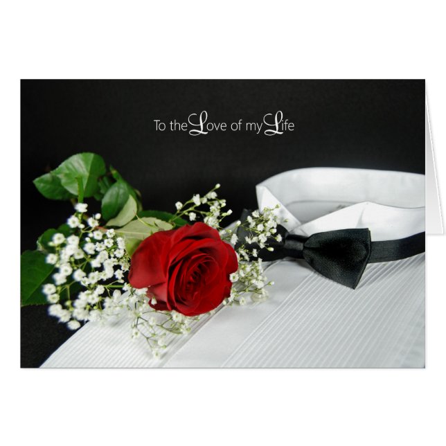 Rose auf Tuxedo Shirt Romantik (Vorderseite (Horizontal))