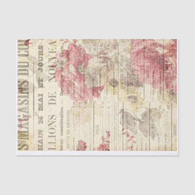 Rose auf Zeitungspapier Seidenpapier (Vorderseite)