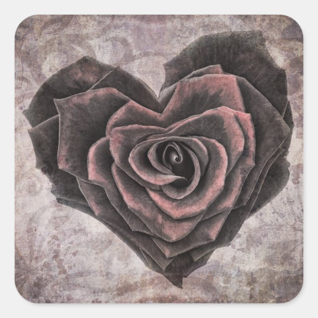 Rose-Aufkleber Quadratischer Aufkleber (Vorderseite)