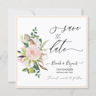 Rose aus Baumwolle Save the Date blamieren Einladung