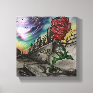 Rose aus Beton Leinwanddruck