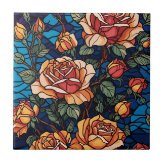 Rose aus festem Glas, botanisch Fliese