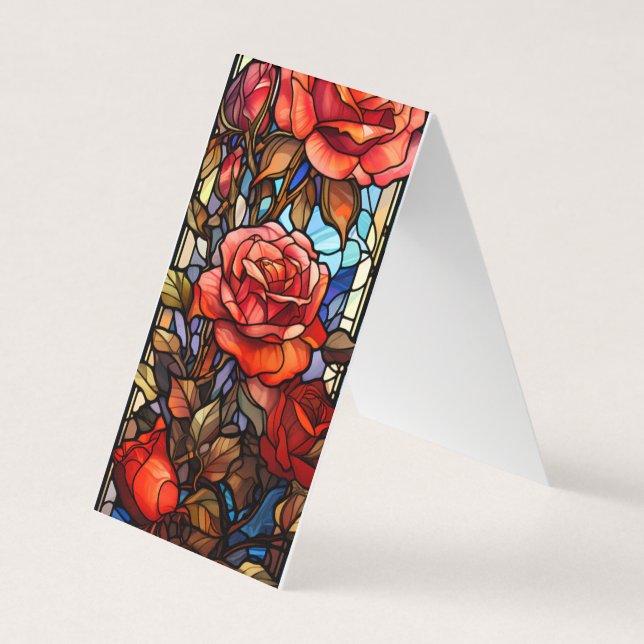 Rose aus festgehaltenem Glas Falten von Lesezeiche Visitenkarten (Vorderseite)