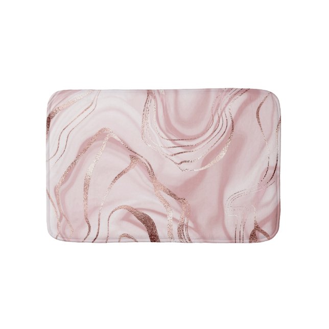 Rose aus flüssigem Marmor Badematte (Vorderseite)