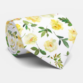 Rose aus Gelb und Weißcreme Neck Tie Necktie Krawatte