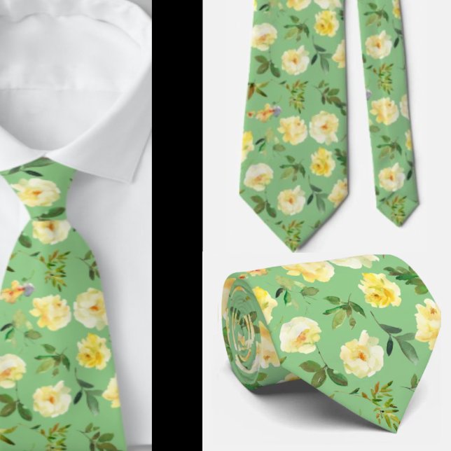 Rose aus Gelb und Weißcreme Neck Tie Necktie Krawatte (Von Creator hochgeladen)