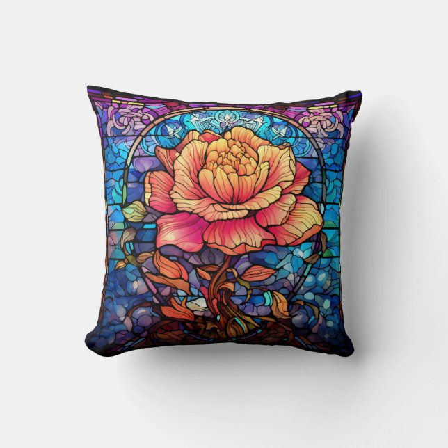 Rose aus Hartglas Kissen (Vorderseite)
