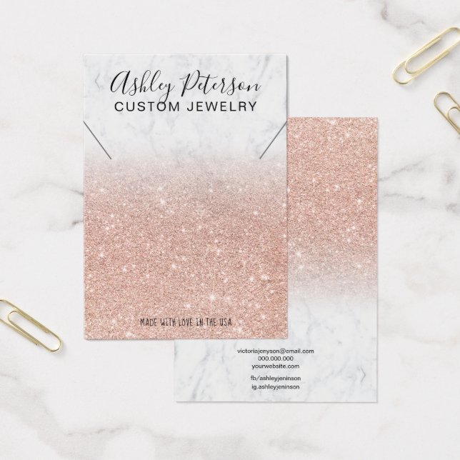 Rose aus Marmor Glitzer Chic Halskette Display (Büro)
