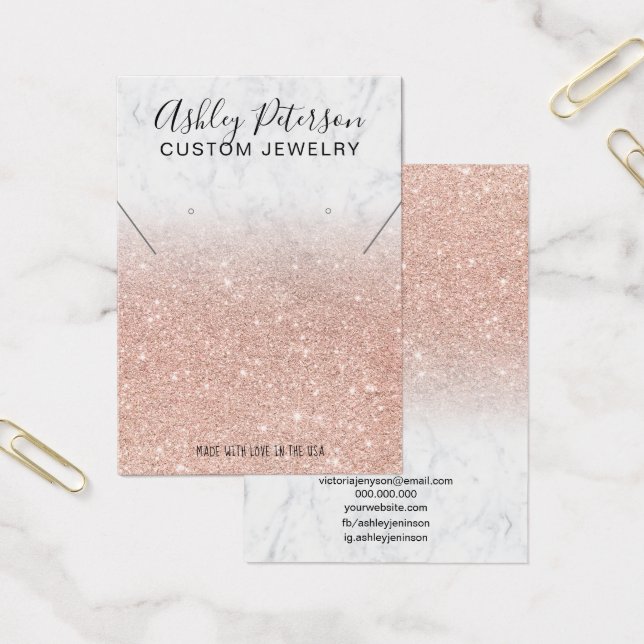 Rose aus Marmor Glitzer Ohrringe Halskette Anzeige (Büro)