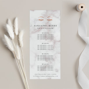 Rose aus Marmor Gold Lashes & Brows Preise & Servi Werbekarte