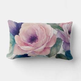 Rose aus rosa und Lila Pastellfarben Lendenkissen