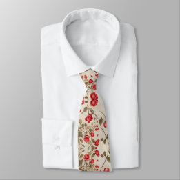 Rose aus Rotem Tee, cremefarben, leicht beige Krawatte