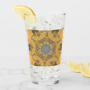 Rose aus RZ-Glas wie Kaleidoskop Art,YELLOW Glas